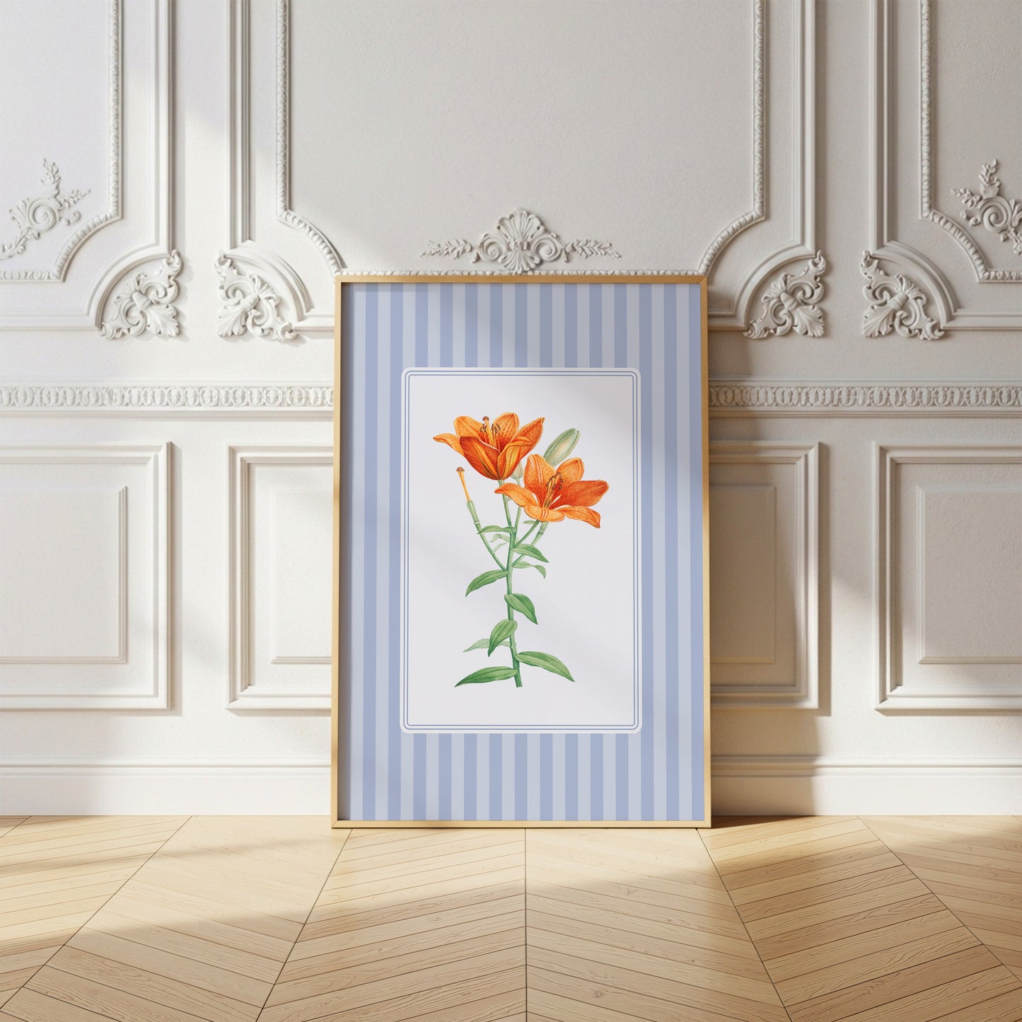 Orange Lily Vintage Botanical Poster