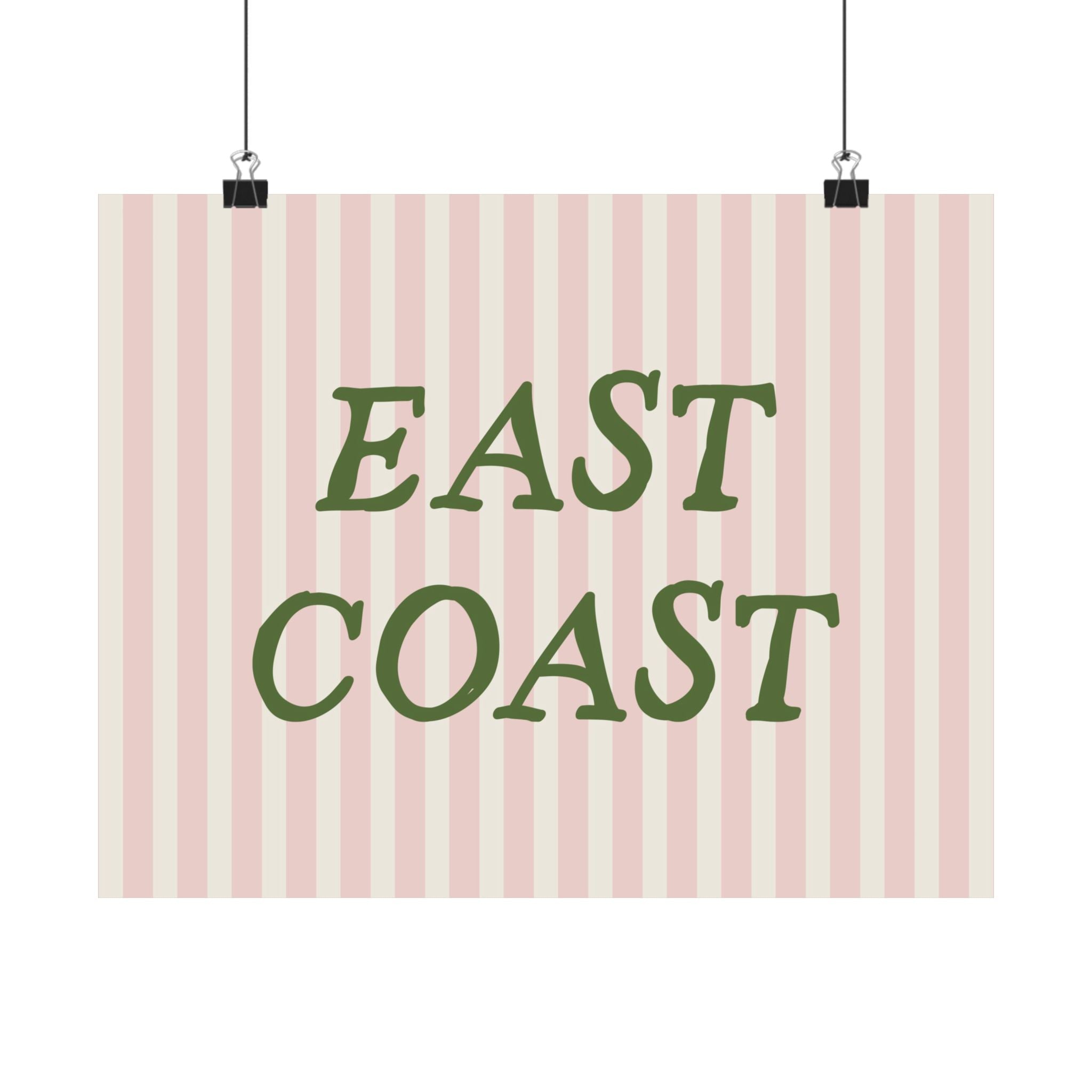 East Coast Striped Pink Poster