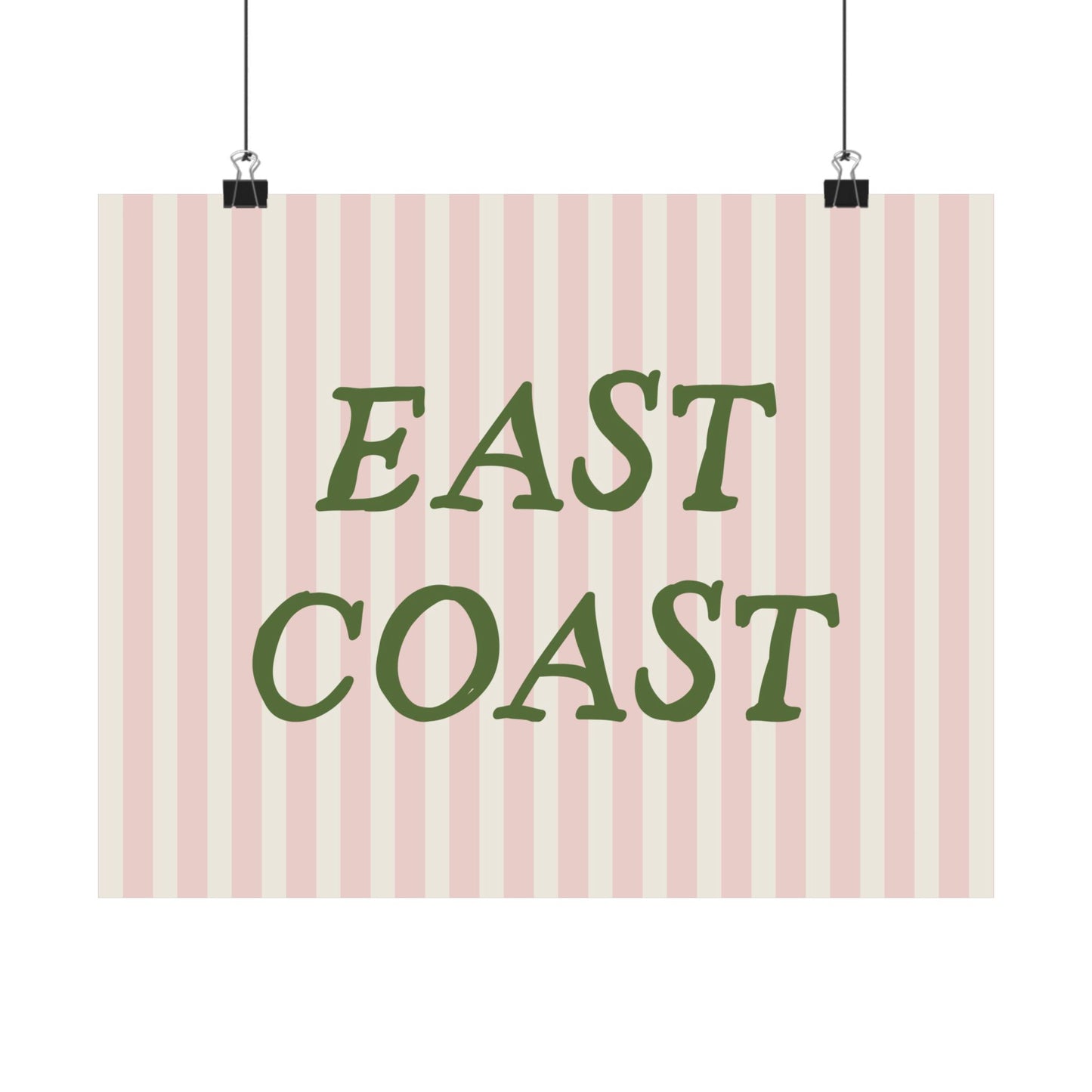 East Coast Striped Pink Poster