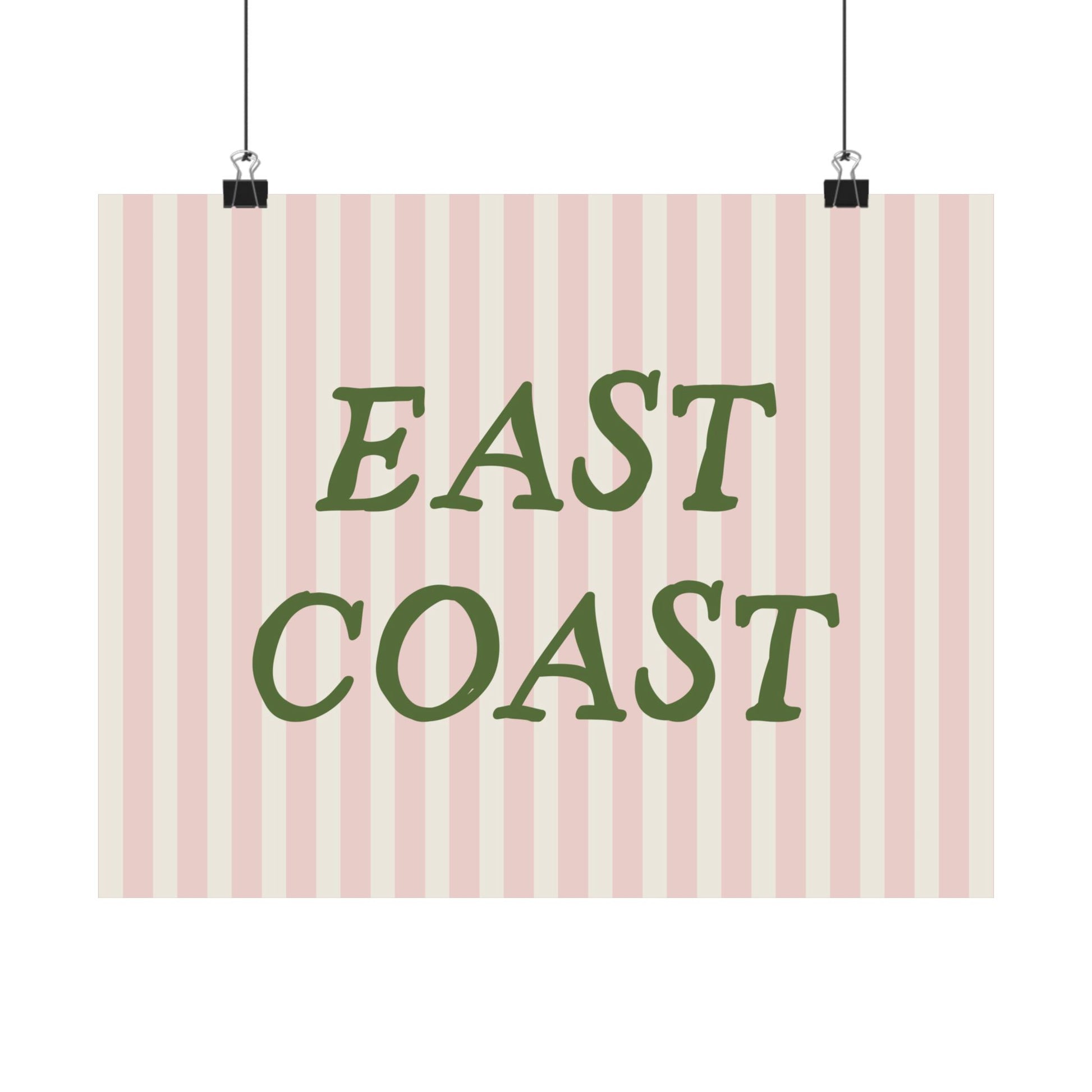 East Coast Striped Pink Poster
