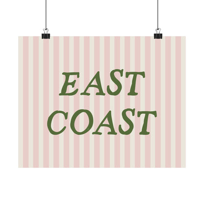 East Coast Striped Pink Poster