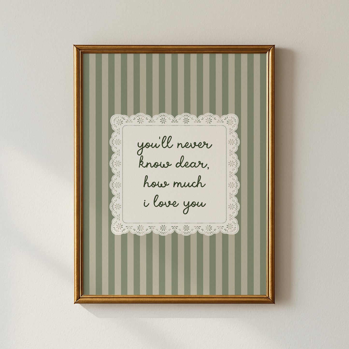 You'll Never Know Dear How Much I Love You Lace Poster