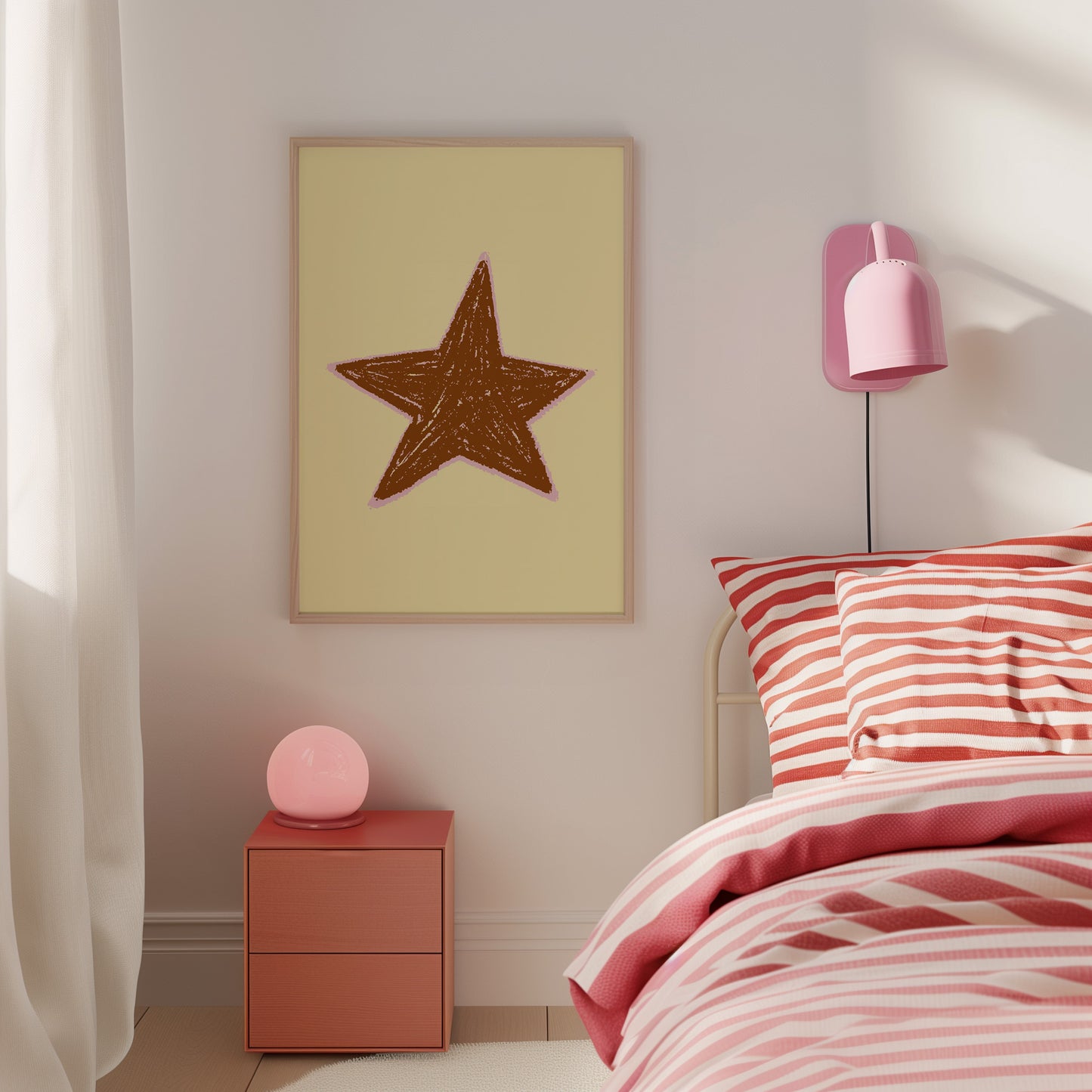 Hand Drawn Star Yellow Poster