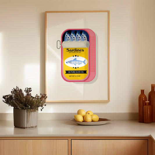 Sardines Pink & Yellow Poster