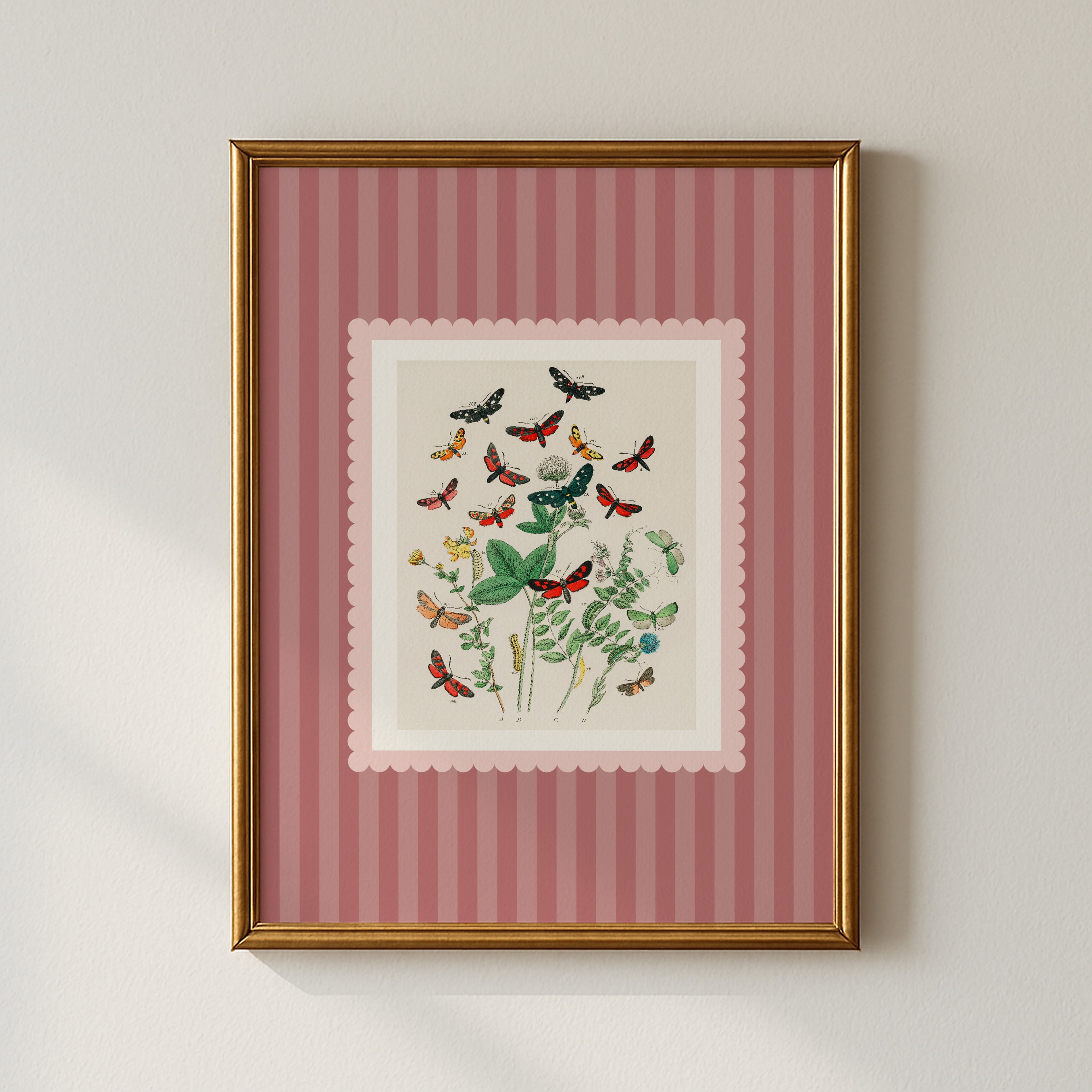 Butterflies & Wildflowers Vintage Poster