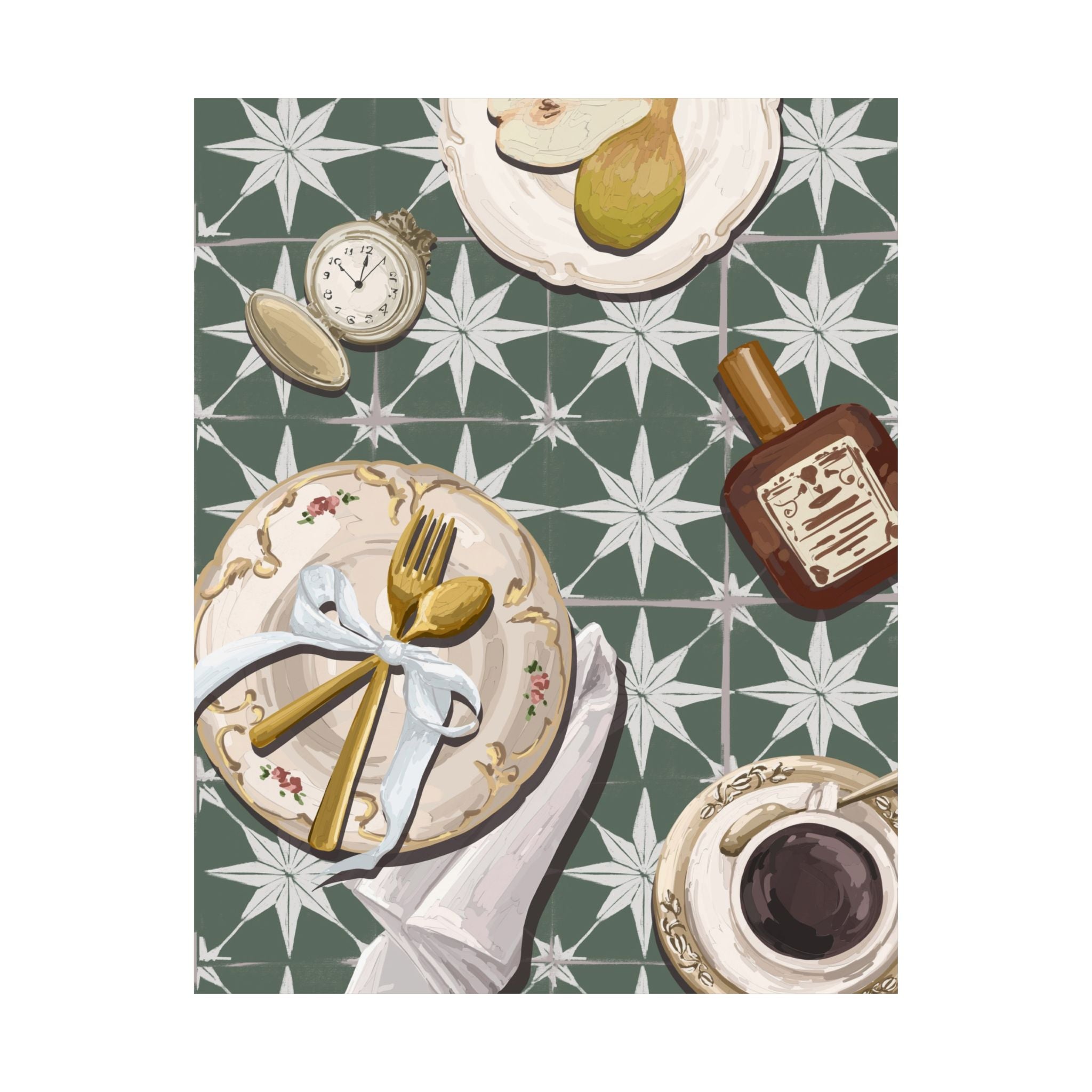 Romantic Breakfast Kitchen Poster