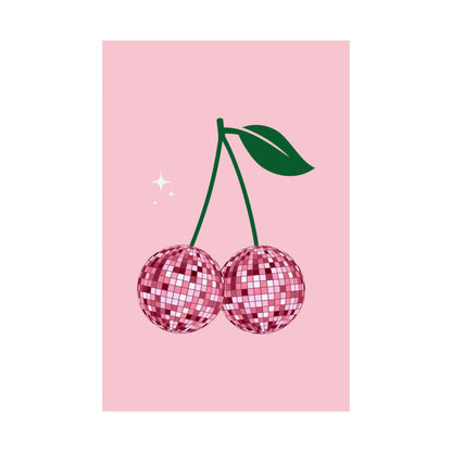 Cherry Disco Illustration Poster