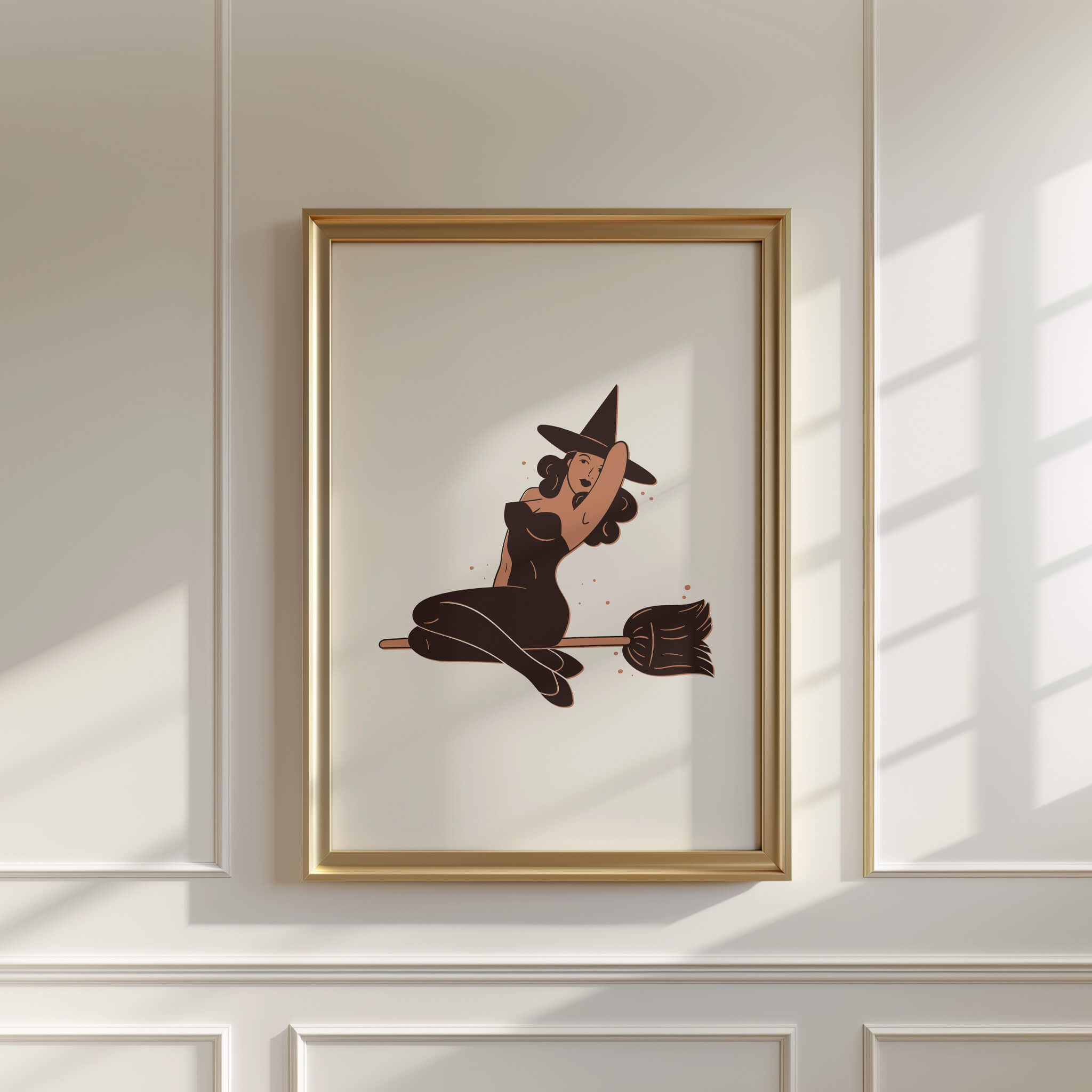 Retro Pin-Up Witch Poster