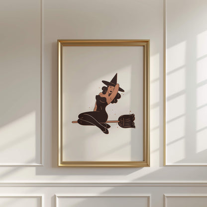 Retro Pin-Up Witch Poster