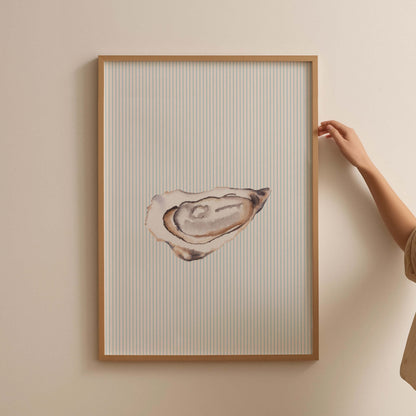 Single Oyster Striped Poster