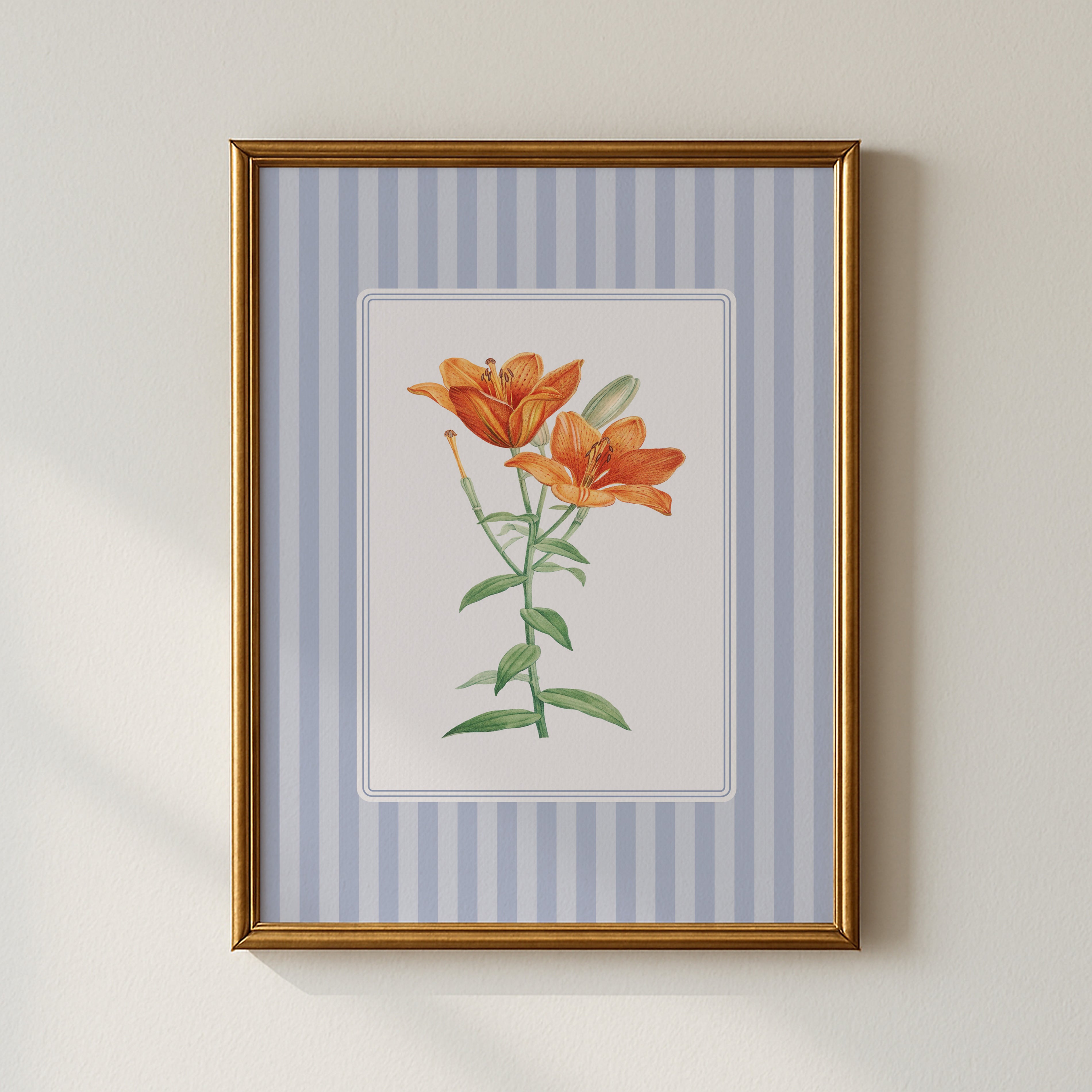 Orange Lily Vintage Botanical Poster