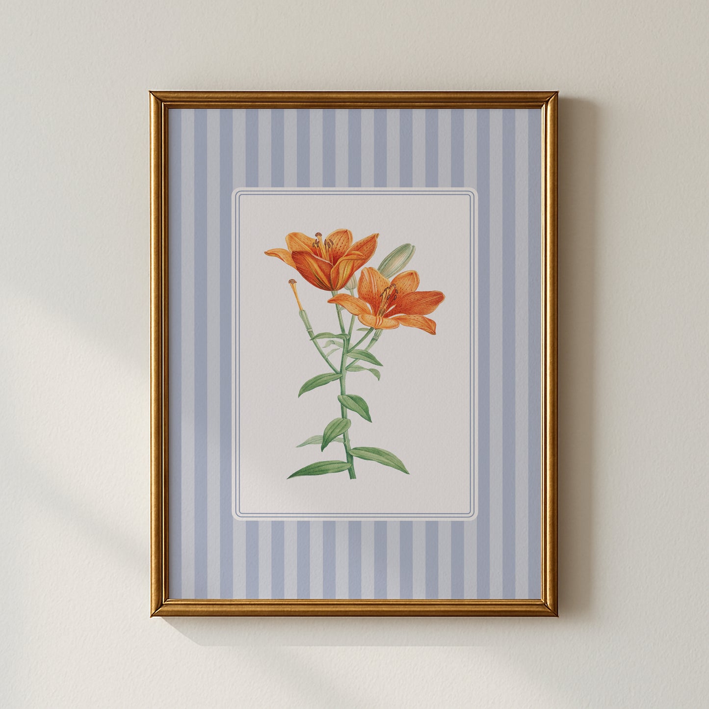Orange Lily Vintage Botanical Poster