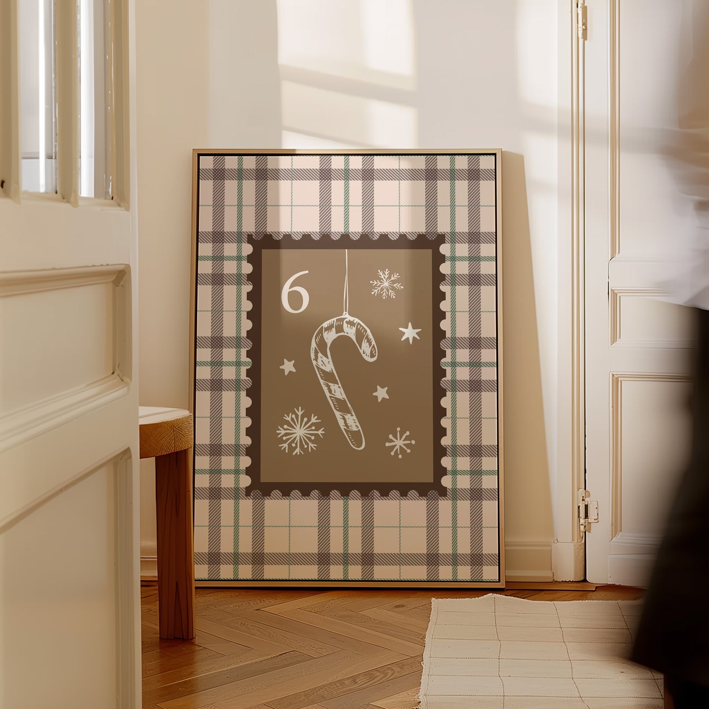 Christmas Candy Cane Stamp Poster