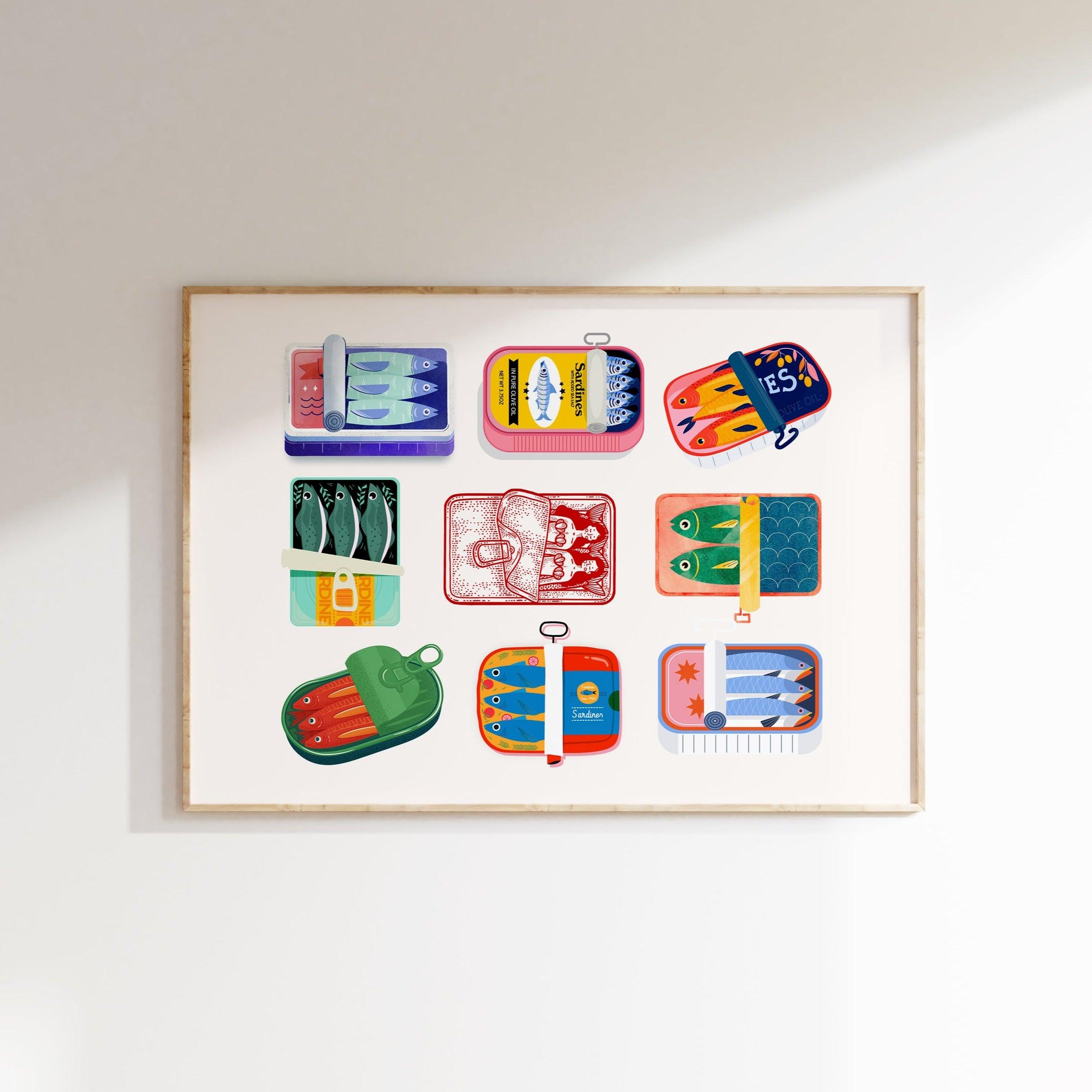 Horizontal Sardines Set Poster