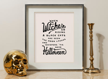 When Witches Go Riding Halloween Poem Poster