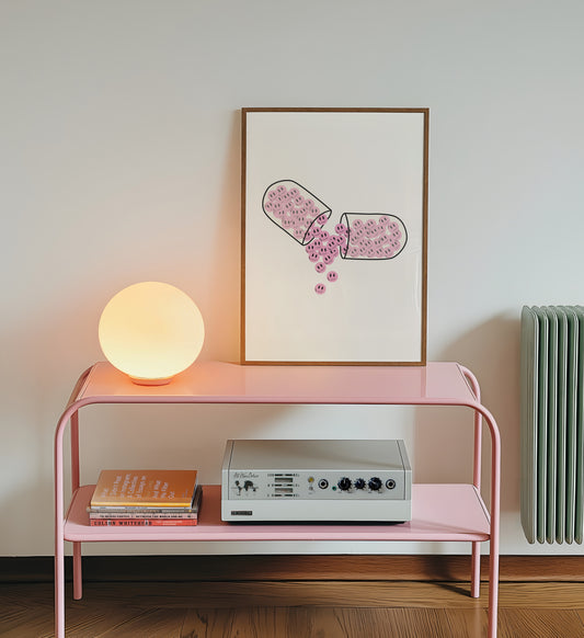 Happy Pills Pink Poster