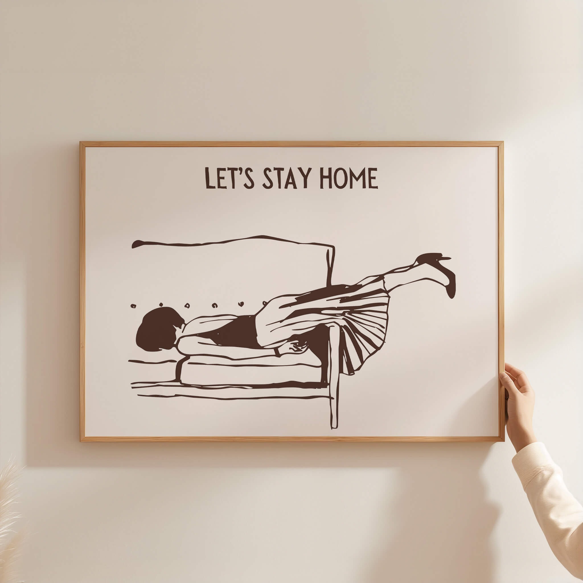 Let's Stay Home Brown Poster
