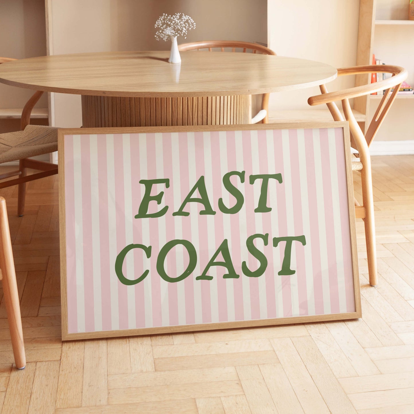 East Coast Striped Pink Poster