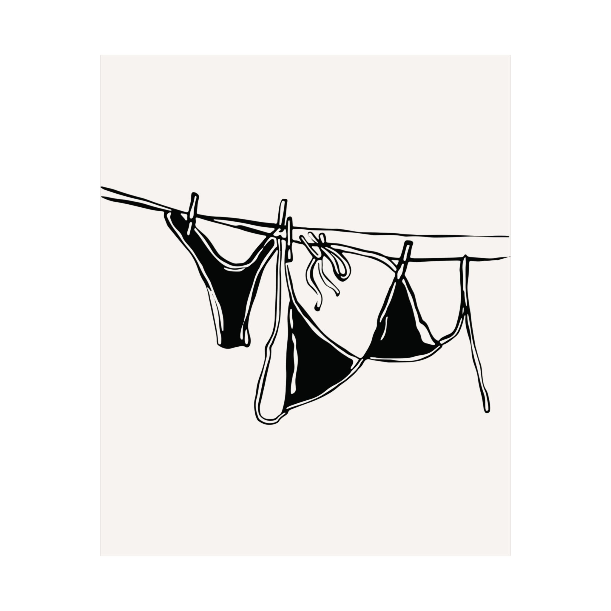 Bikini On Clothesline Poster