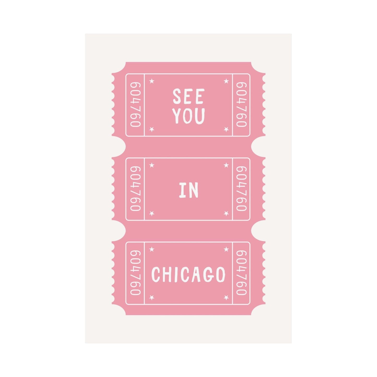 Pink See You In Chicago Ticket Poster