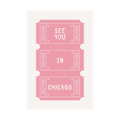 Pink See You In Chicago Ticket Poster