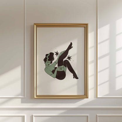 Retro Monster Pin-Up Poster