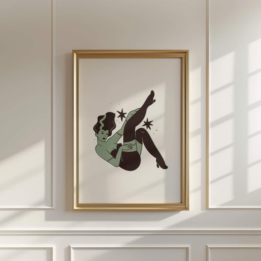 Retro Monster Pin-Up Poster