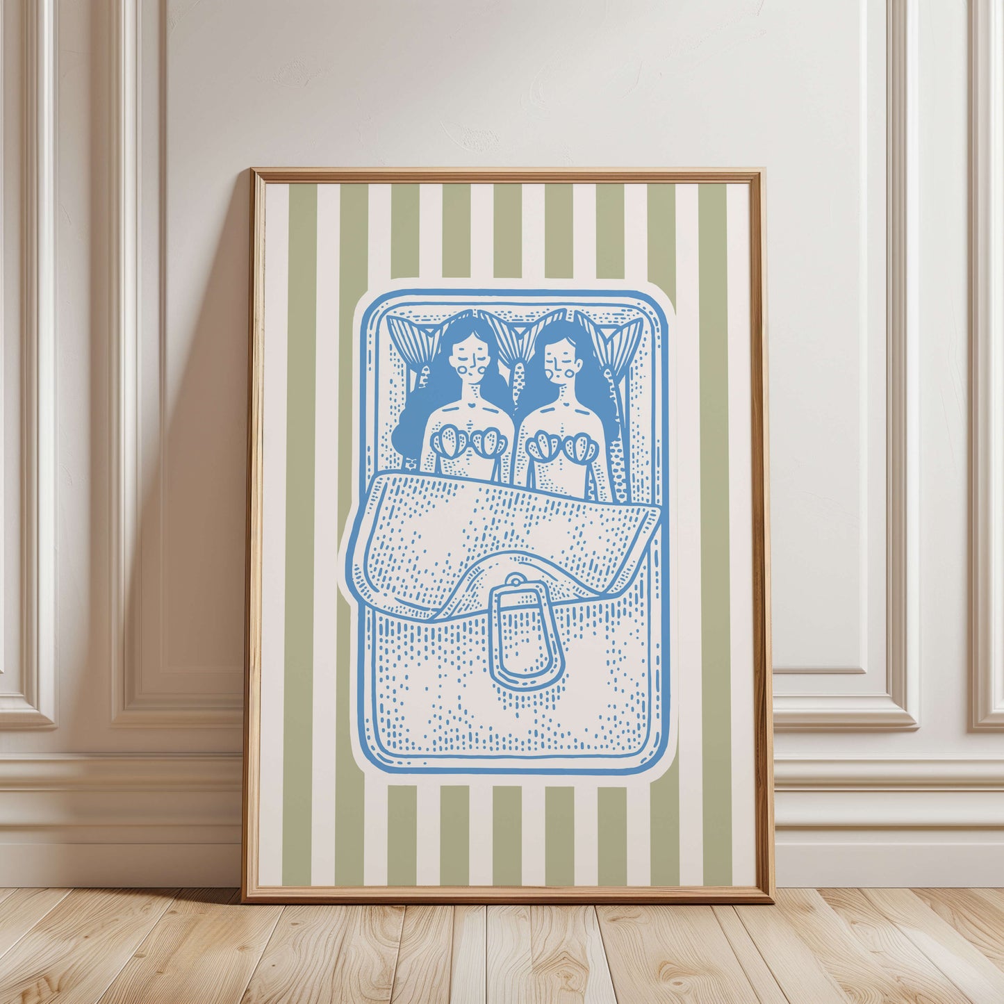 Striped Mermaid Sardines Poster