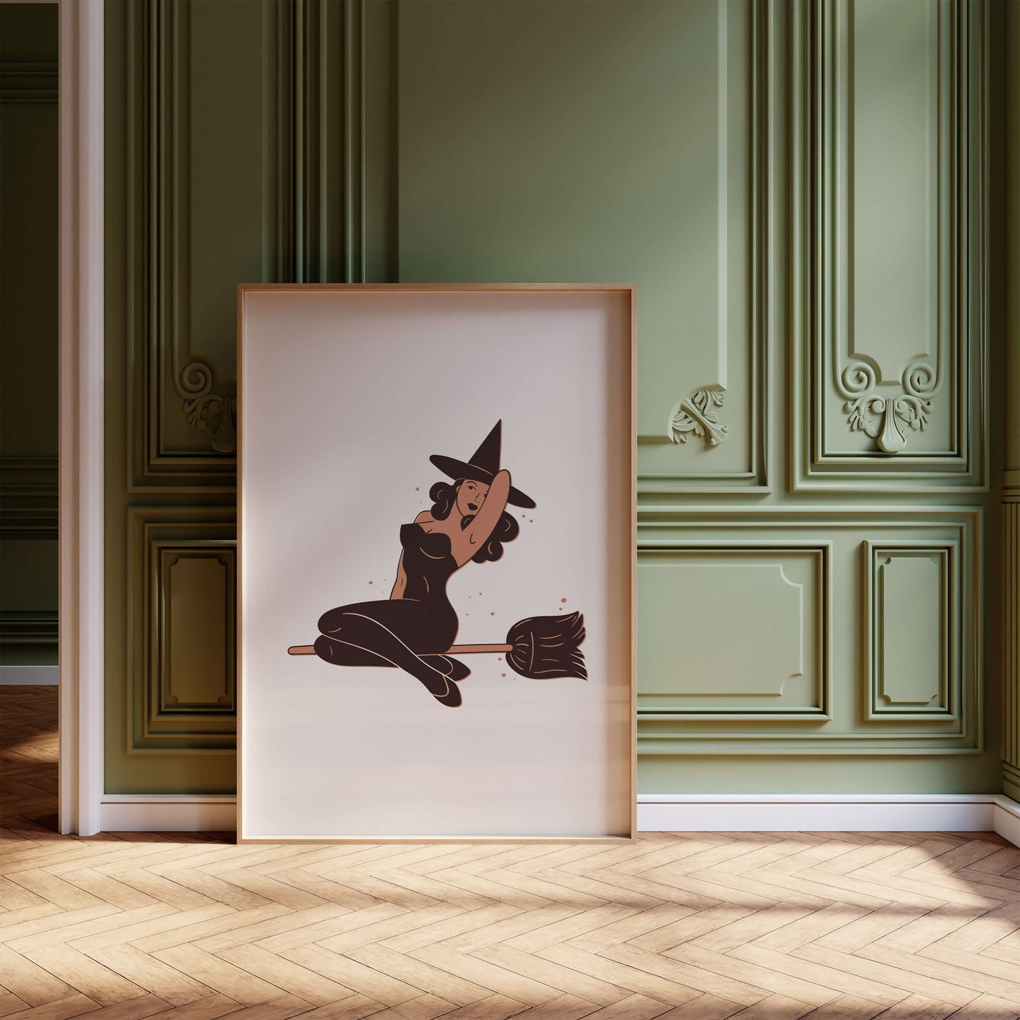 Retro Pin-Up Witch Poster
