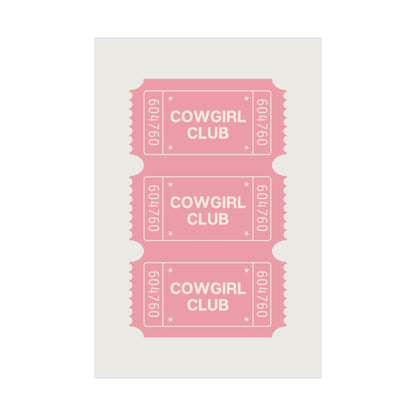 The Cowgirl Club Pink Poster