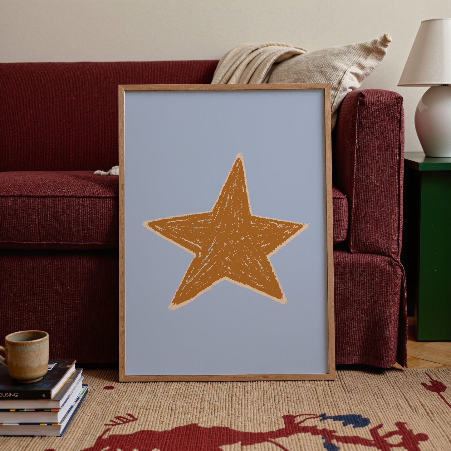 Hand Drawn Star Blue Poster