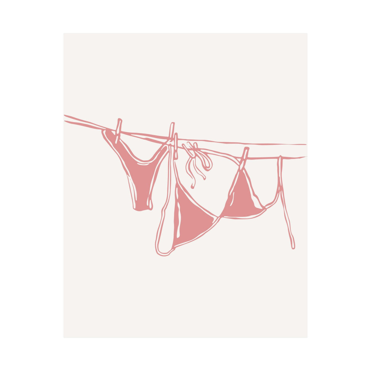 Pink Bikini On Clothesline Poster