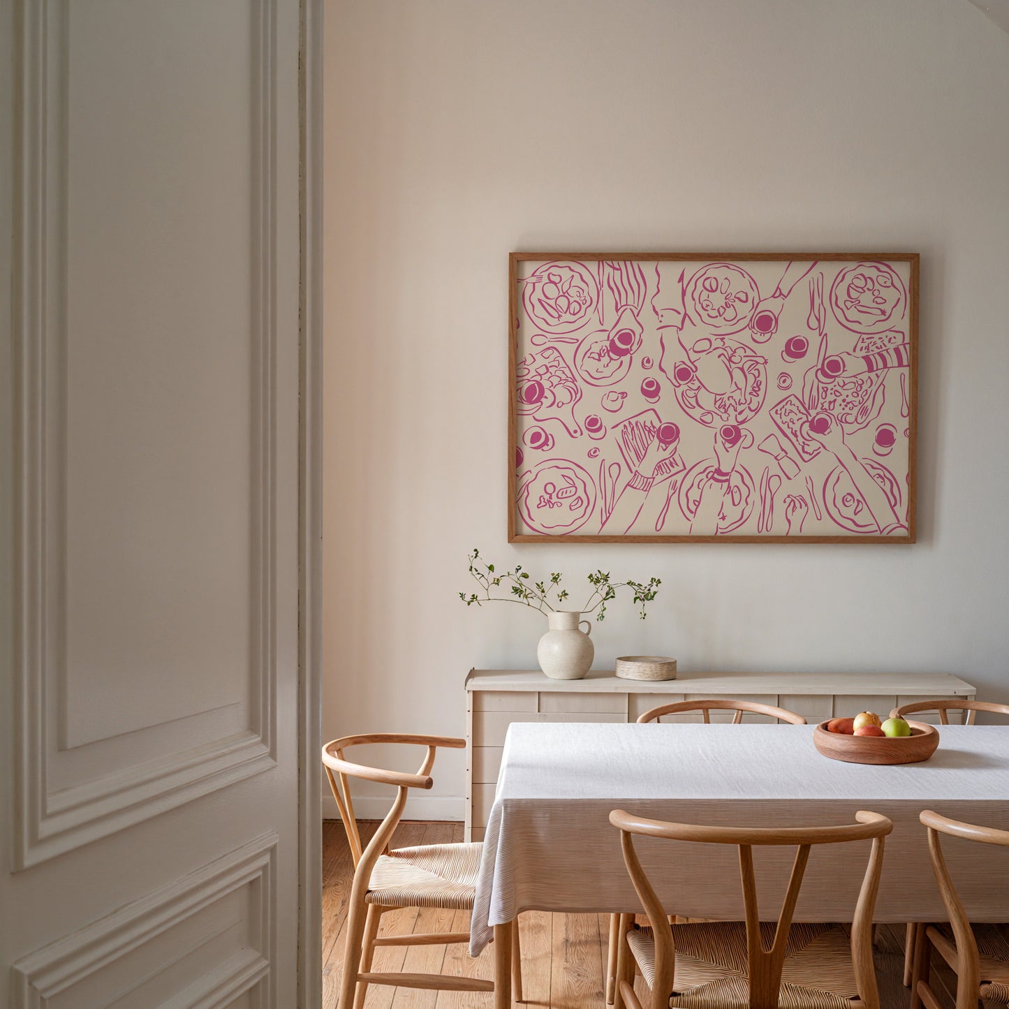 Dinner Party Horizontal Pink Poster