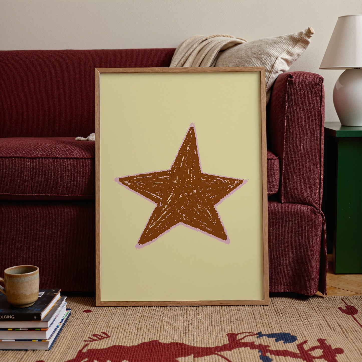 Hand Drawn Star Yellow Poster