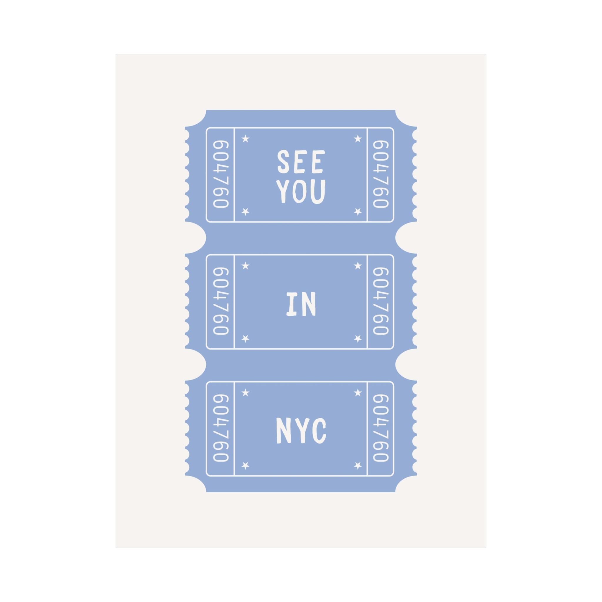 See You In NYC Blue Poster
