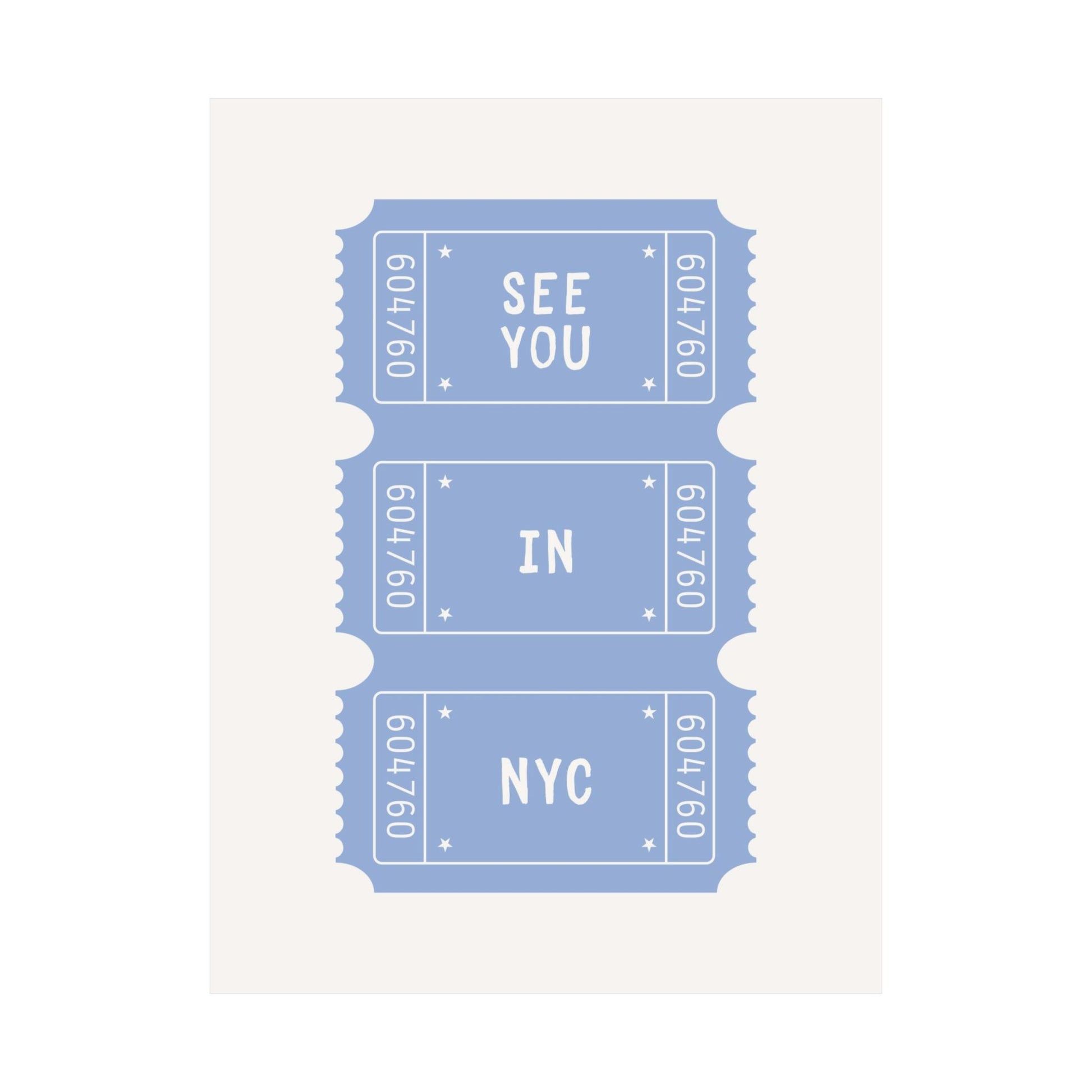 See You In NYC Blue Poster