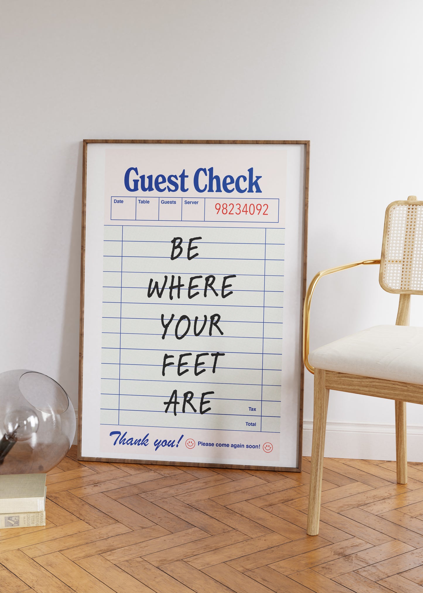 Be Where Your Feet Are - Guest Check Poster