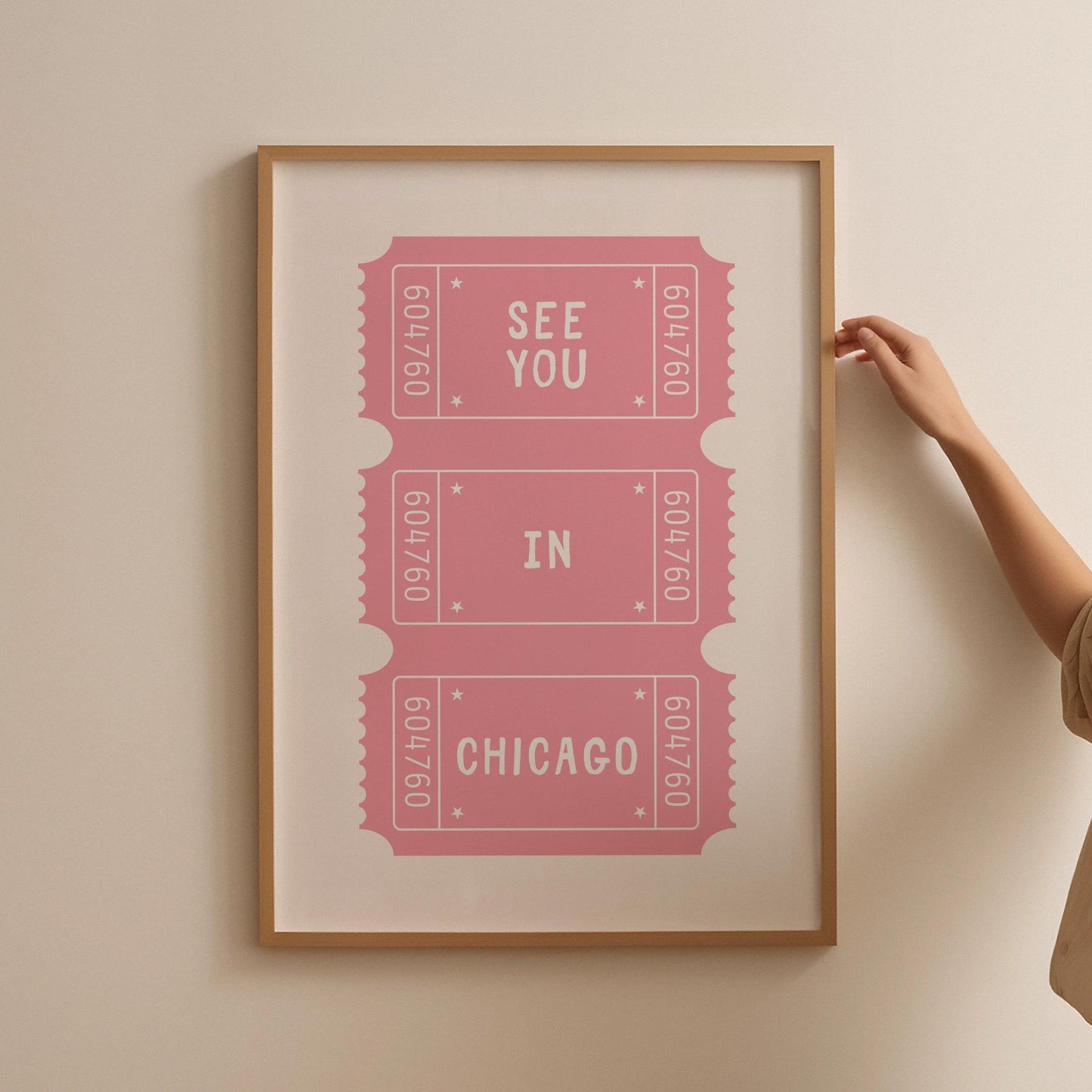 Pink See You In Chicago Ticket Poster