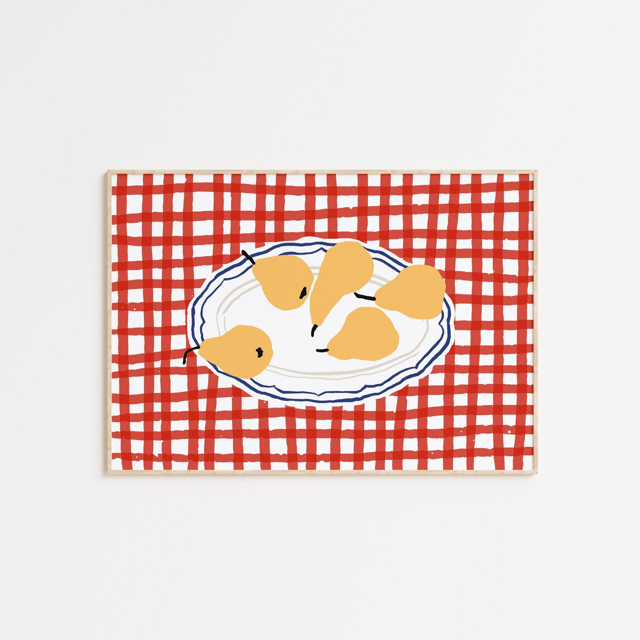 Pear Checkered Horizontal Poster