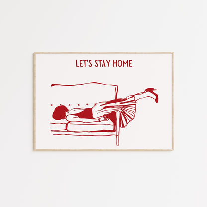 Let's Stay Home Homebody Horizontal Poster