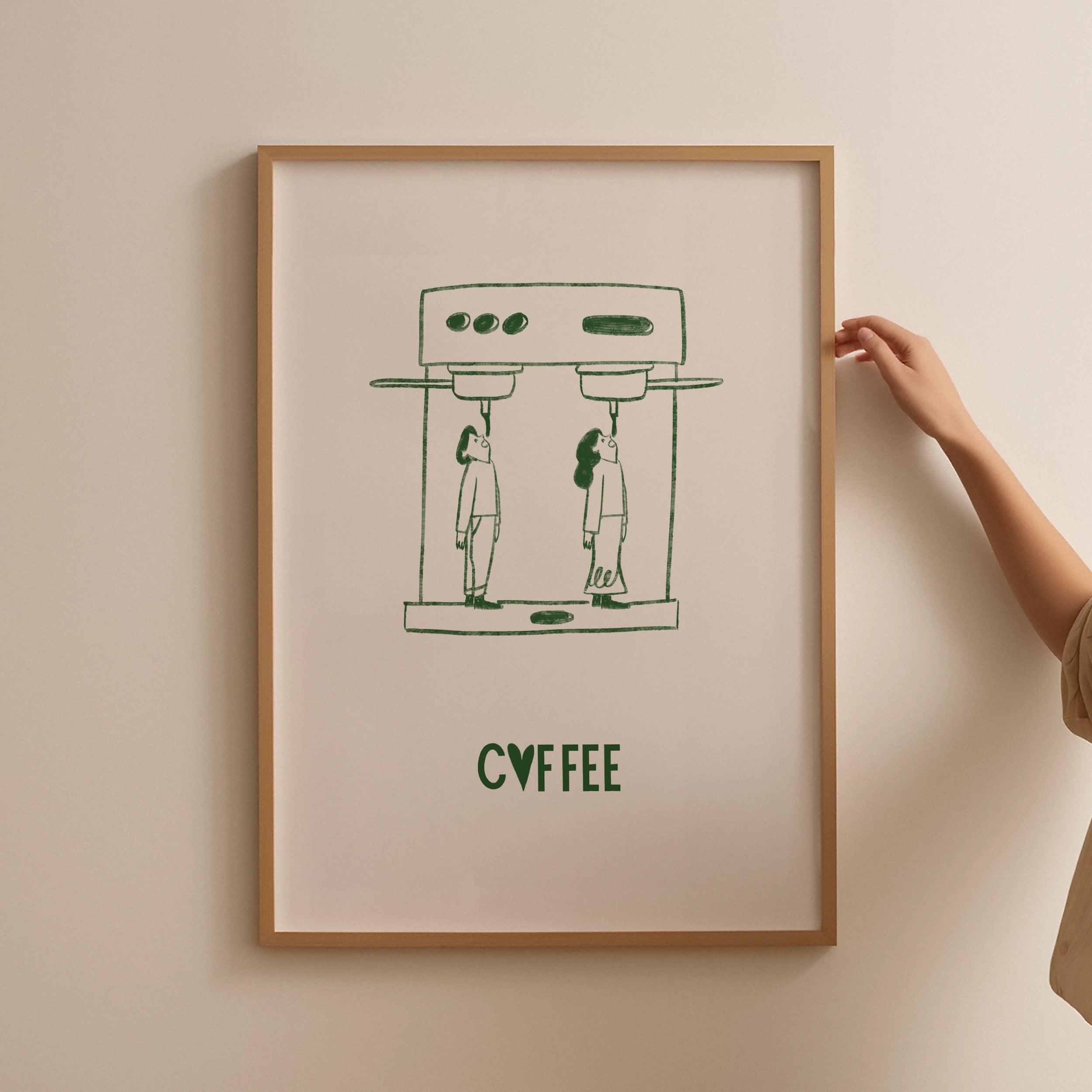 Coffee Lovers Green Poster