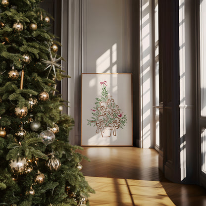 Teddy Bear Tree Christmas Poster