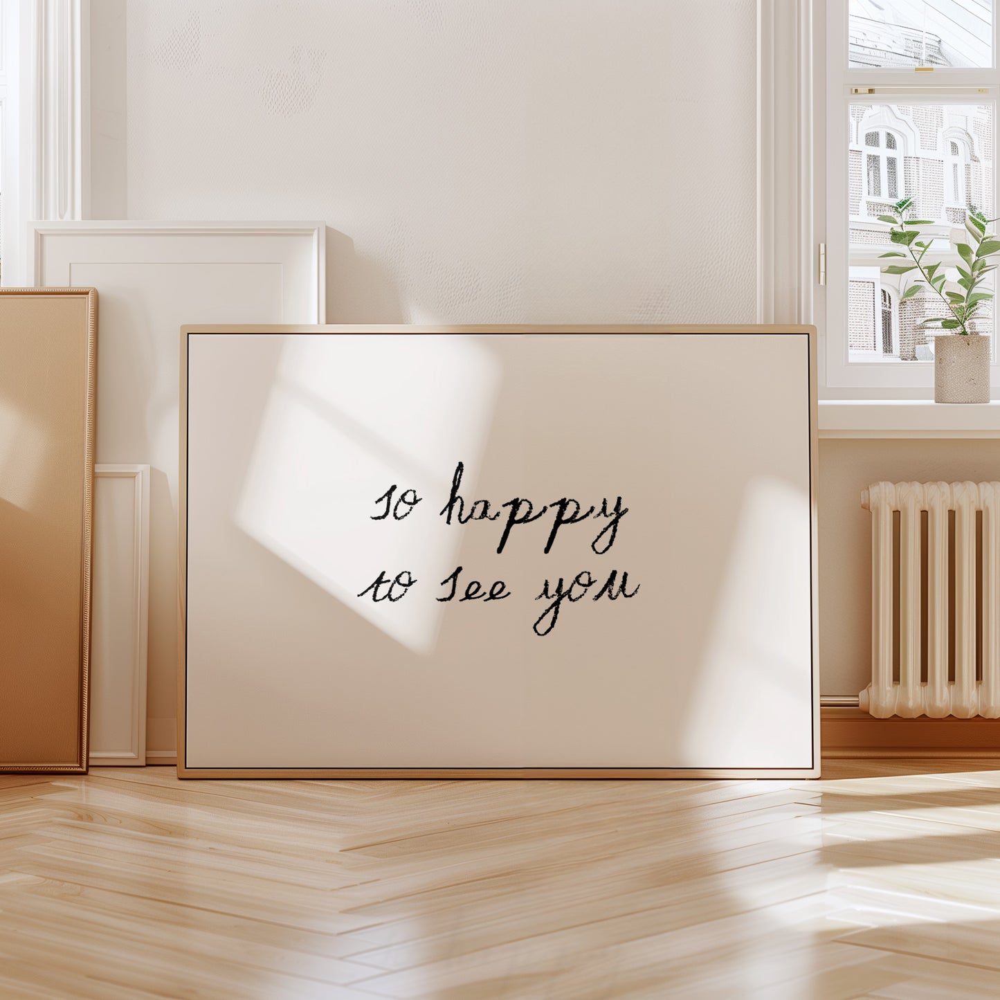 So Happy To See You Minimalist Quote Poster
