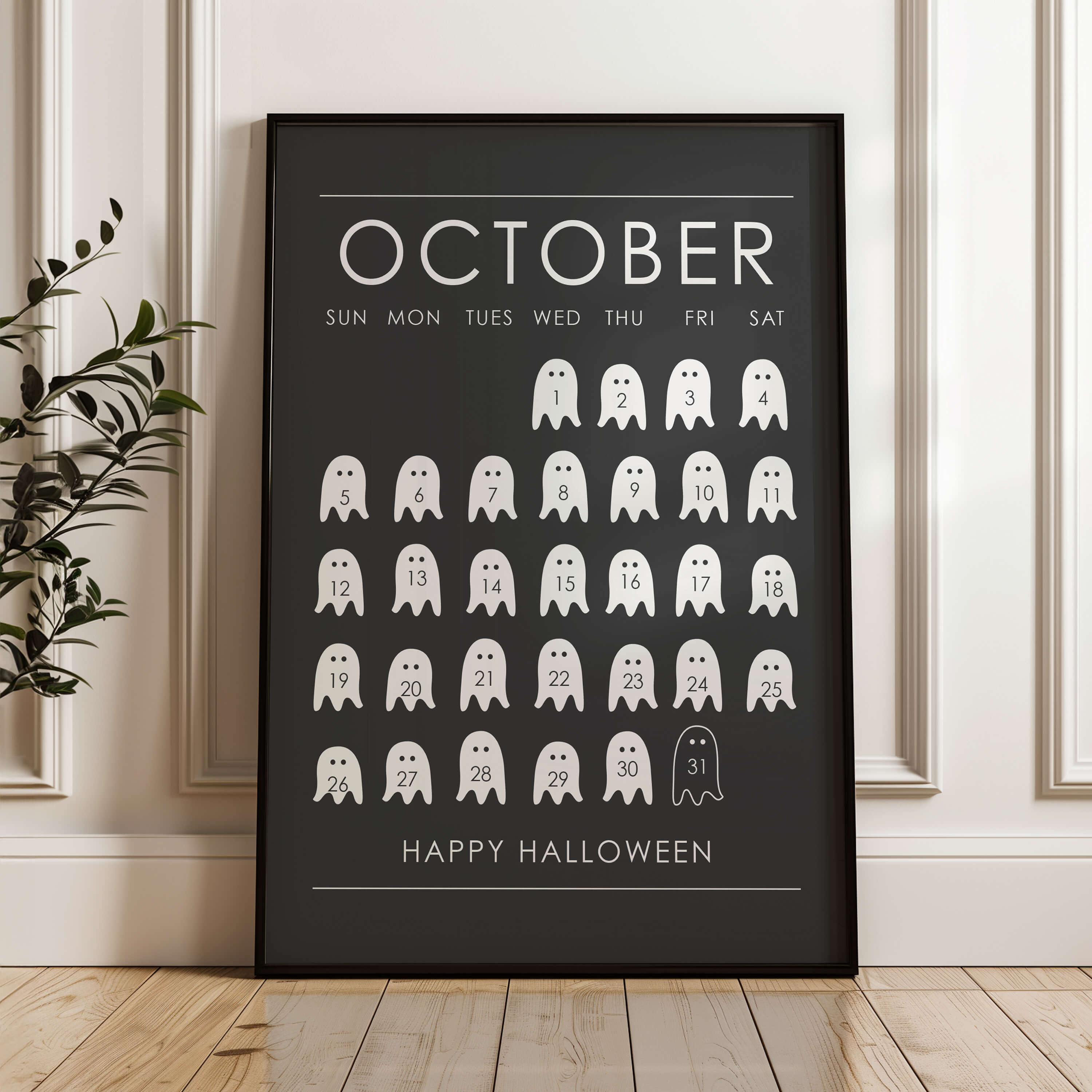 Halloween Ghost Calendar Poster
