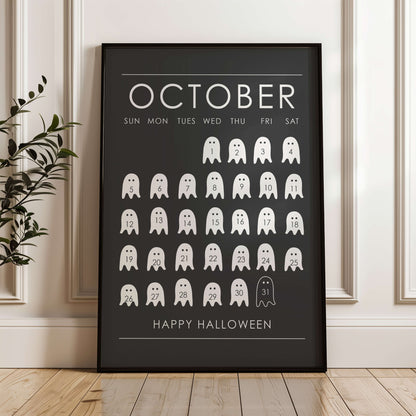 Halloween Ghost Calendar Poster