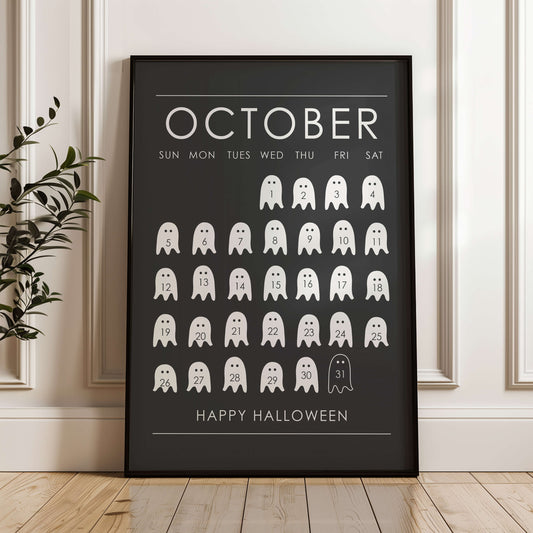 Halloween Ghost Calendar Poster