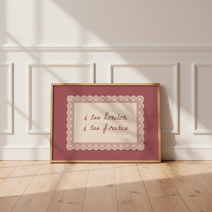 How Lucky Are We Vintage Lace Quote Poster