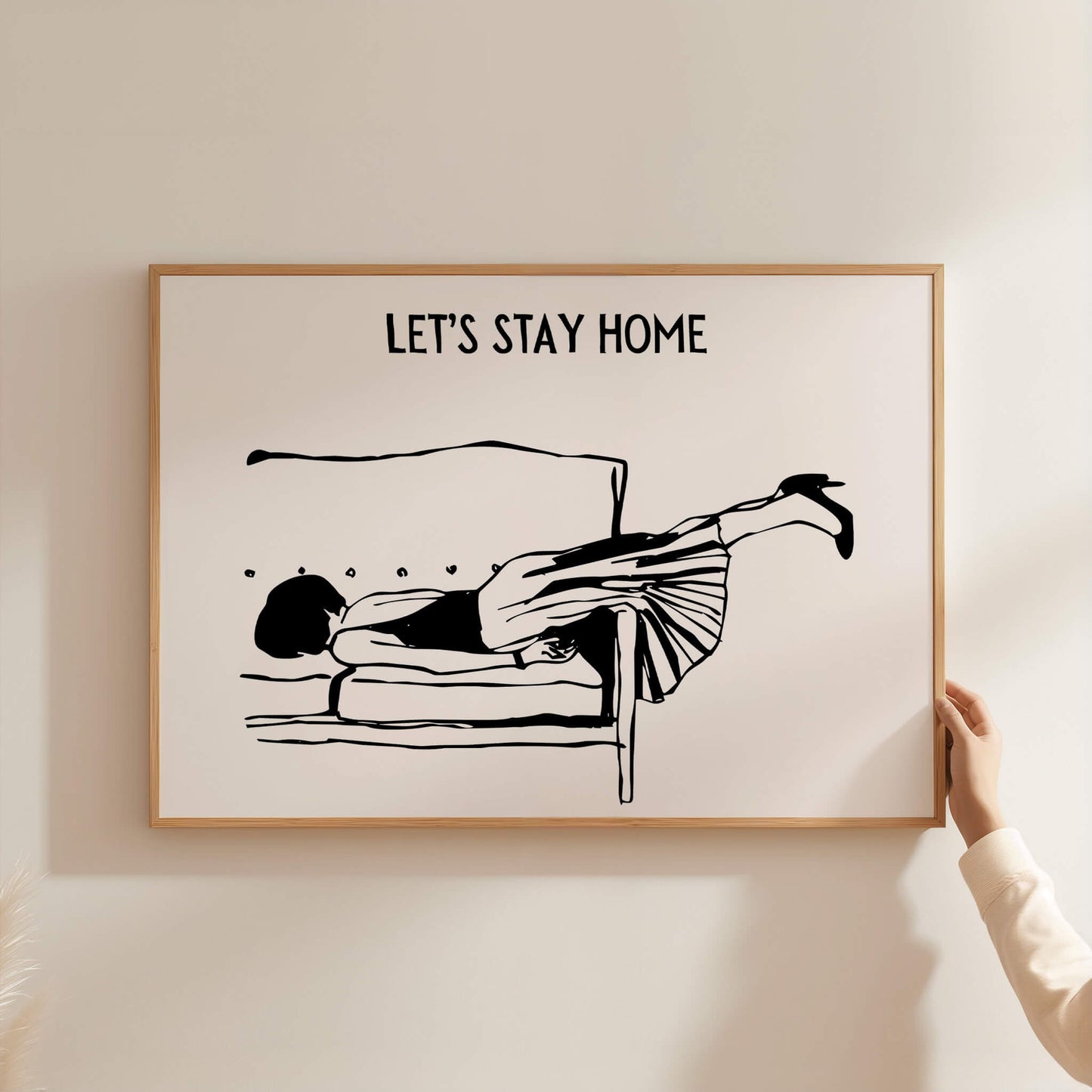 Let's Stay Home Black Landscape Poster