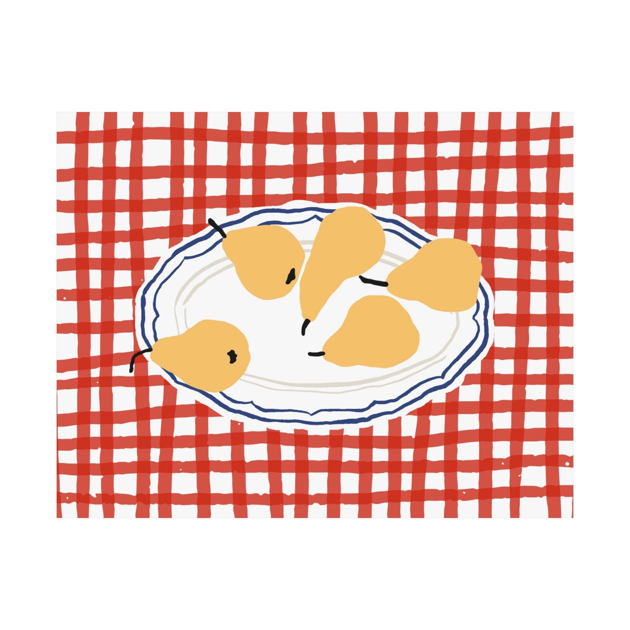 Pear Checkered Horizontal Poster