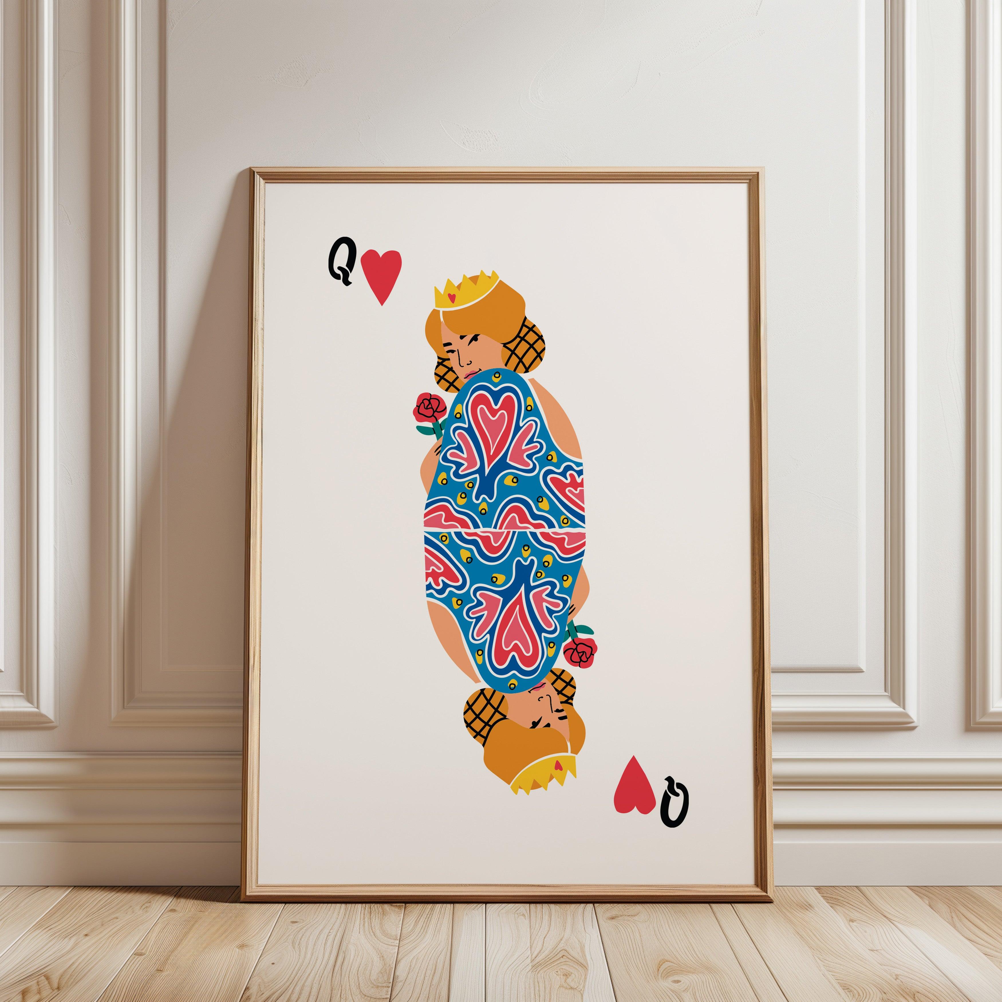 Queen of Hearts Playing Card Poster